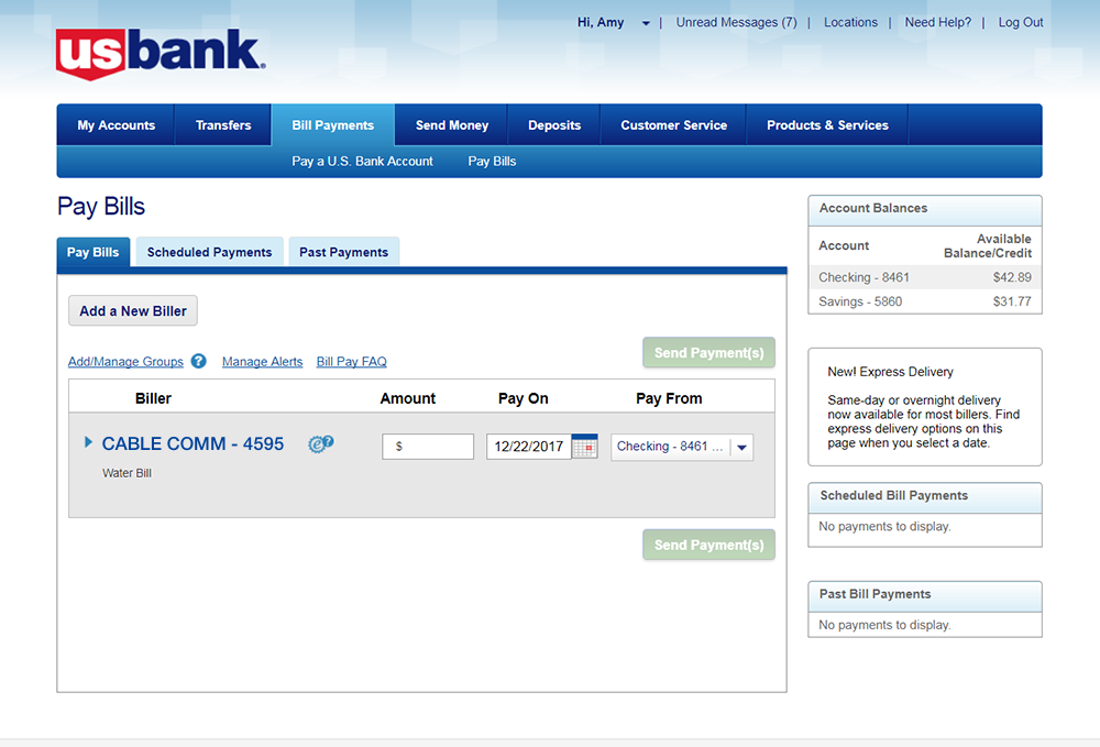 Pay A Bill Online Banking